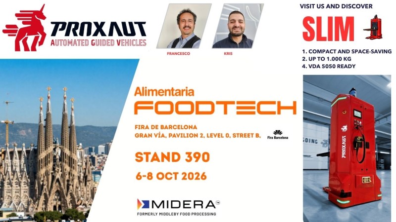 Alimentaria FoodTech 2026: PROXAUT presenta soluciones AGV para la automatización del sector alimentario y de bebidas