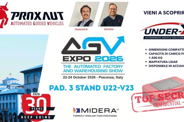  AGV Expo 2026: PROXAUT presenta UNDER-X, il nuovo AGV compatto per flotte intelligenti 