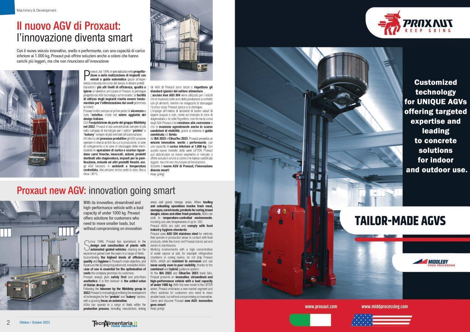 TECNALIMENTARIA: Proxaut, l&rsquo;atelier degli AGV